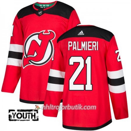Barn Ishockey New Jersey Devils Tröja Kyle Palmieri 21 Adidas 2017-2018 Röd Authentic
